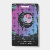 Lehrerin Schulschule Mama ID Tropical Shape Ausweis (Rückseite)