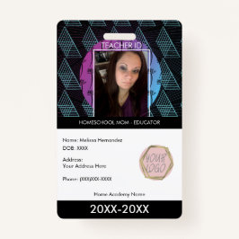 Lehrerin Schulschule Mama ID Tropical Shape Ausweis