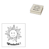 Lehrerin sonnige lächelnde Gesichtsholzkunst Brief Gummistempel (Stempel)