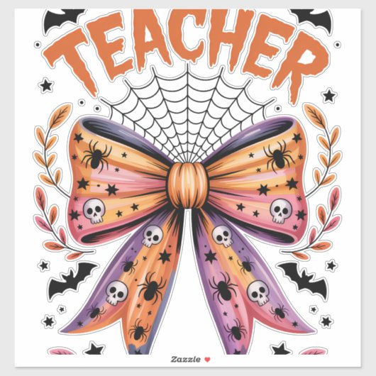 Lehrerin Spooky Halloween Aufkleber (Blatt)