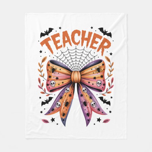 Lehrerin Spooky Halloween Fleecedecke (Vorderseite)