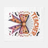 Lehrerin Spooky Halloween Fleecedecke (Vorderseite (Horizontal))