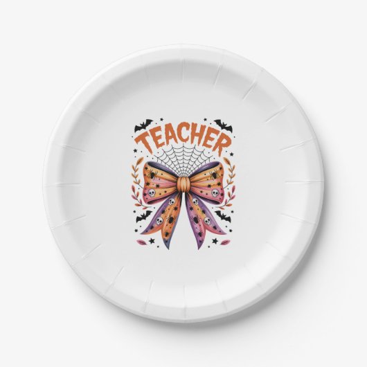 Lehrerin Spooky Halloween Pappteller (Vorderseite)