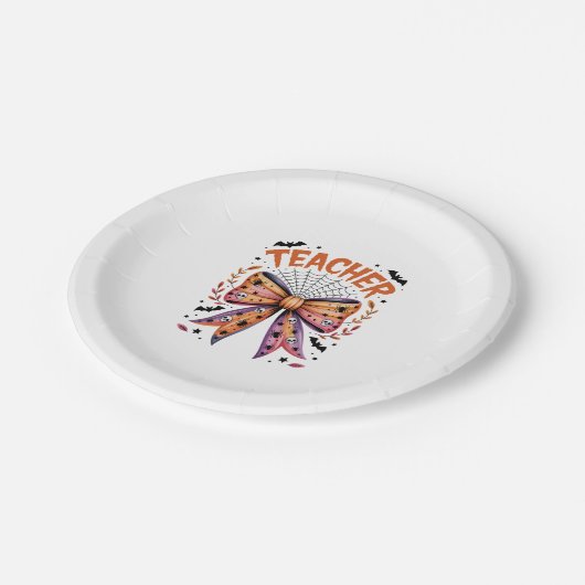 Lehrerin Spooky Halloween Pappteller (Schrägansicht)