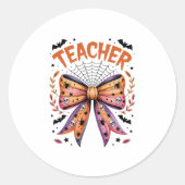 Lehrerin Spooky Halloween Runder Aufkleber (Vorderseite)