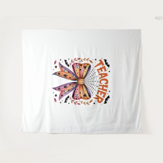 Lehrerin Spooky Halloween Wandteppich (Vorderseite (Horizontal))