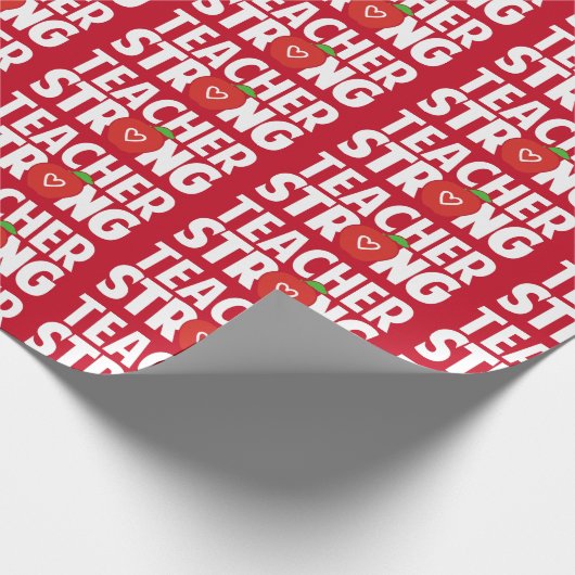 Lehrerin stark mit rotem Apple Geschenkpapier (Ecke)