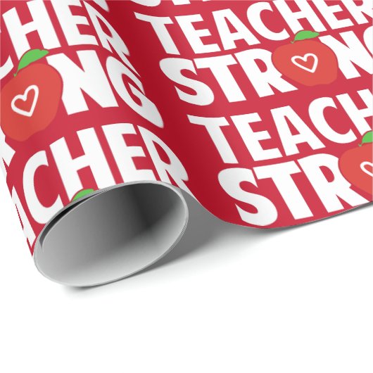 Lehrerin stark mit rotem Apple Geschenkpapier (Rolleneckpunkt)