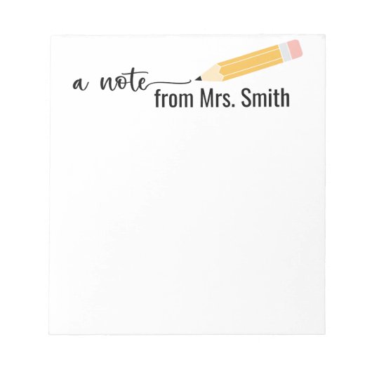 Lehrerin Stift "Ein Hinweis aus dem Editor" Notizblock (Vorderseite)