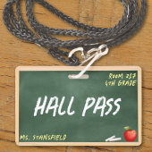 Lehrerin Student Bad Hall Pass Chalkboard Ausweis