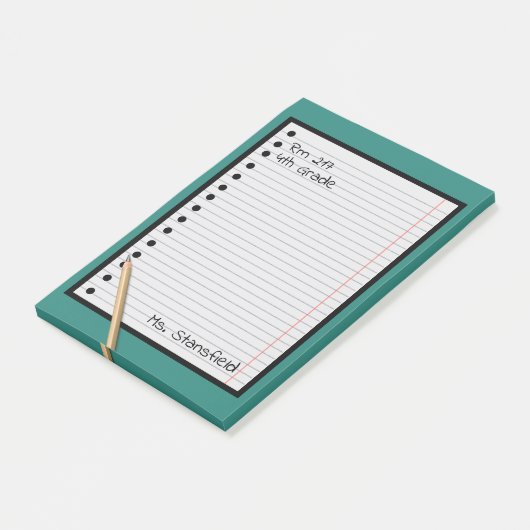 Lehrerin Student Papier Klasse Lose Leaf Papier Post-it Klebezettel (angewinkelt)