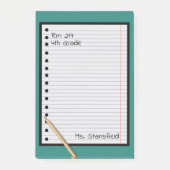 Lehrerin Student Papier Klasse Lose Leaf Papier Post-it Klebezettel (Vorderseite)