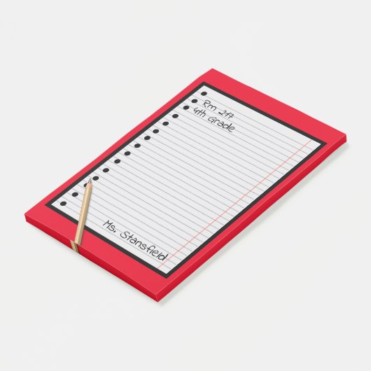 Lehrerin Student Papier Klasse Lose Leaf Papier Post-it Klebezettel (angewinkelt)