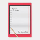 Lehrerin Student Papier Klasse Lose Leaf Papier Post-it Klebezettel (Vorderseite)