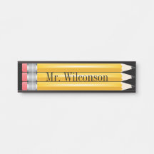 Lehrerin Student Pencils Namplate Wall Desk Sign