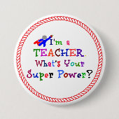 Lehrerin Superhero Button (Vorderseite)