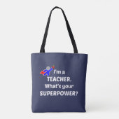 Lehrerin Superhero Tasche (Rückseite)