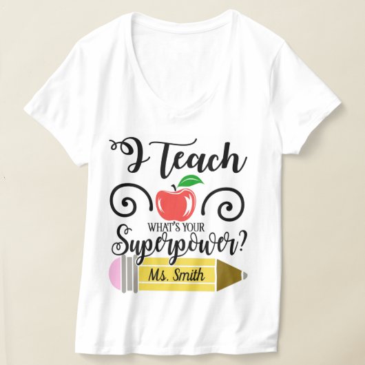 Lehrerin Superpower T-Shirt (Ablage )