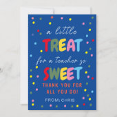 Lehrerin Sweet Leckerei Tag, Lehrerbewertung Dankeskarte (Vorderseite)