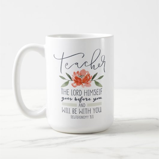 Lehrerin Tasse mit Schrift. (Links)