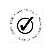 Lehrerin tickt gut gemachte Hausaufgaben Gummistempel (Prägung)