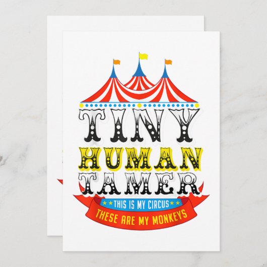 Lehrerin Tiny Human Tamer in meinem Zirkus meine A Einladung (Vorne/Hinten)