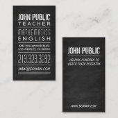 Lehrerin Tutor Chalkboard Visitenkarte (Vorne/Hinten)