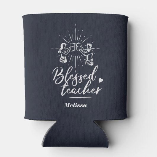 Lehrerin Typografie-Schule Dosenkühler (Rückseite)