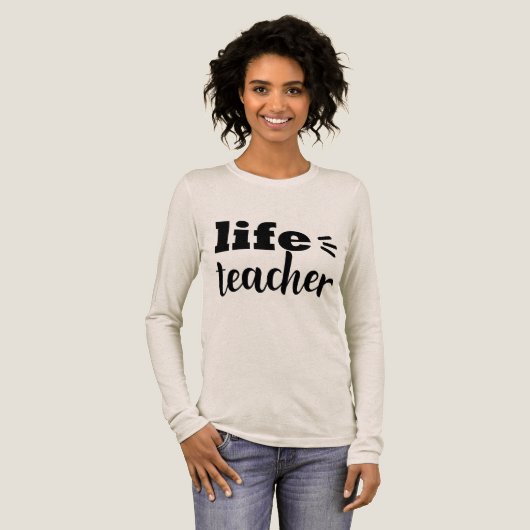 Lehrerin Typografie Tri-Blend Shirt (Volle Vorderseite)