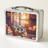 Lehrerin Überlebenskit Bücher Äpfel Metall Brotdose (Rückseite)