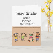 Lehrerin und geistige Badass Geburtstagsmutter Karte (Gelbe Blume)