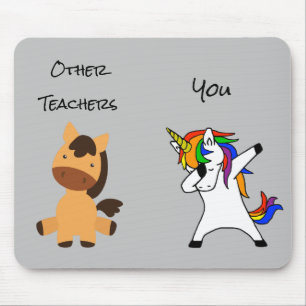 Lehrerin Unicorn Pferd Funny Geschenk Mousepad