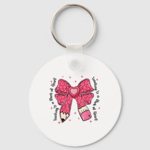 Lehrerin Valentine Coquette Bow Lehre ist eine Arb Schlüsselanhänger