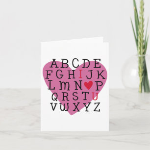 Lehrerin Valentine I Liebe U Alphabet I Liebe Sie Karte