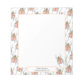 Lehrerin Valentine Personalisiert Käfer Liebe Bug Notizblock (Vorderseite)