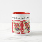 Lehrerin Valentine, Vintage Buchherzen und Blume Tasse (Zentrum)