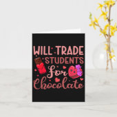 Lehrerin Valentine wird Schüler gegen Schokolade t Karte (Gelbe Blume)