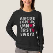 Lehrerin Valentine's Day Abc I Liebe Sie Alphabet T-Shirt (Vorderseite)