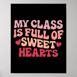 Lehrerin Valentines zurück zur Schule 100 Tage Sch Poster