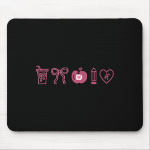 Lehrerin Valentinstag Coquette Herzen Eiskaffee Mousepad