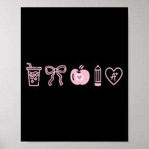 Lehrerin Valentinstag Coquette Herzen Eiskaffee Poster