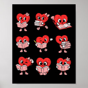Lehrerin Valentinstag Lesebuch Liebhaber Bücherwur Poster
