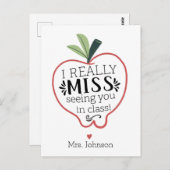 Lehrerin vermisse dich in der Klasse Postkarte seh (Vorne/Hinten)