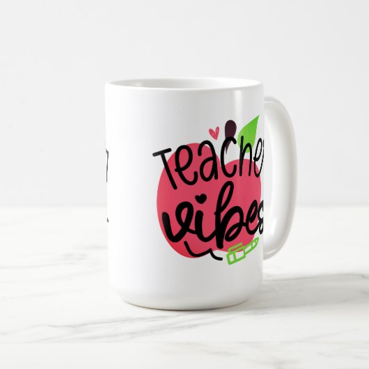 Lehrerin Vibes Apple Kaffeetasse (VorderseiteRechts)