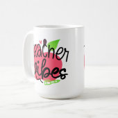 Lehrerin Vibes Apple Kaffeetasse (Vorderseite Links)