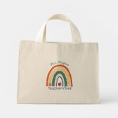Lehrerin Vibes Rainbow Pencil Custom Mini Stoffbeutel (Rückseite)