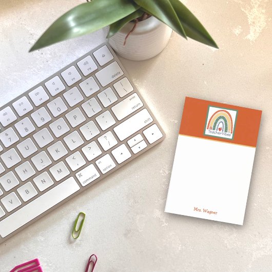 Lehrerin Vibes Rainbow Pencil Custom Post-it Klebezettel
