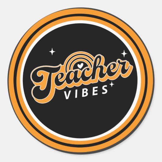 Lehrerin Vibes Runder Aufkleber (Vorderseite)