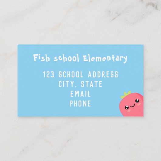 Lehrerin Visitenkarte (Rückseite)