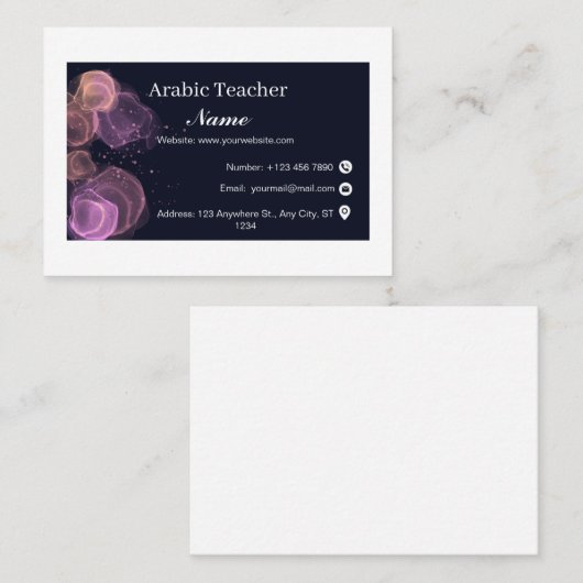 Lehrerin Visitenkarte (Vorne/Hinten)